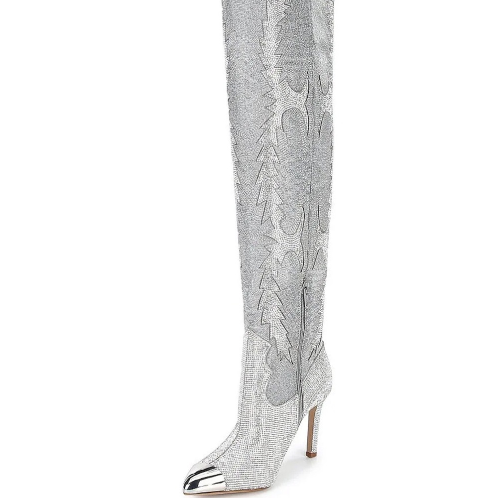 Rhinestone Long Boots